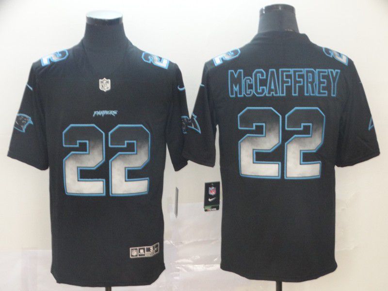 Men Carolina Panthers #22 Mccaffrey Nike Black Smoke Fashion Limited NFL Jerseys->carolina panthers->NFL Jersey